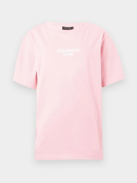 Zdjęcie produktu T-shirt z nadrukiem Dsquared2 morelowy melanż
