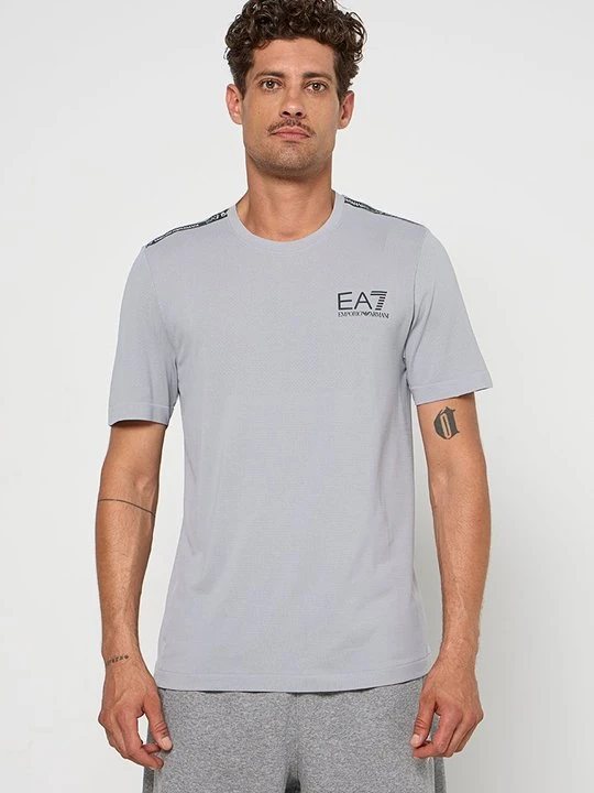 Zdjęcie produktu T-shirt z nadrukiem EA7 Emporio Armani szary