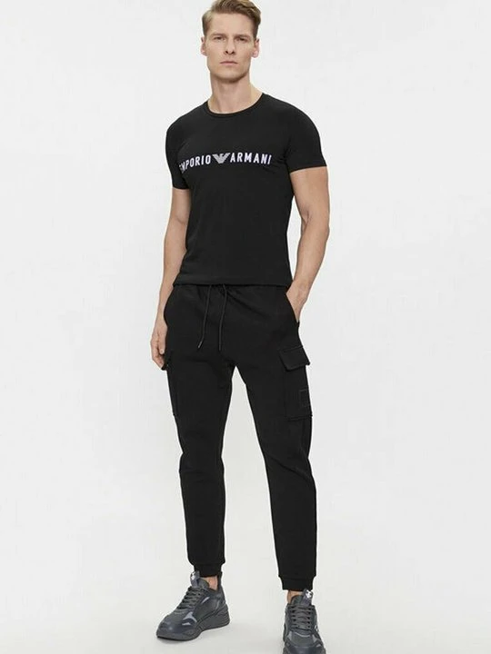 Zdjęcie produktu T-shirt z nadrukiem EA7 Emporio Armani czarny