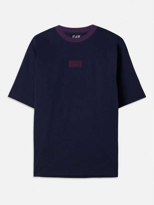 Zdjęcie produktu T-shirt z nadrukiem EA7 Emporio Armani niebieski
