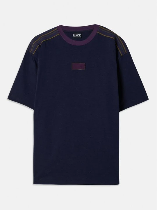 Zdjęcie produktu T-shirt z nadrukiem EA7 Emporio Armani niebieski