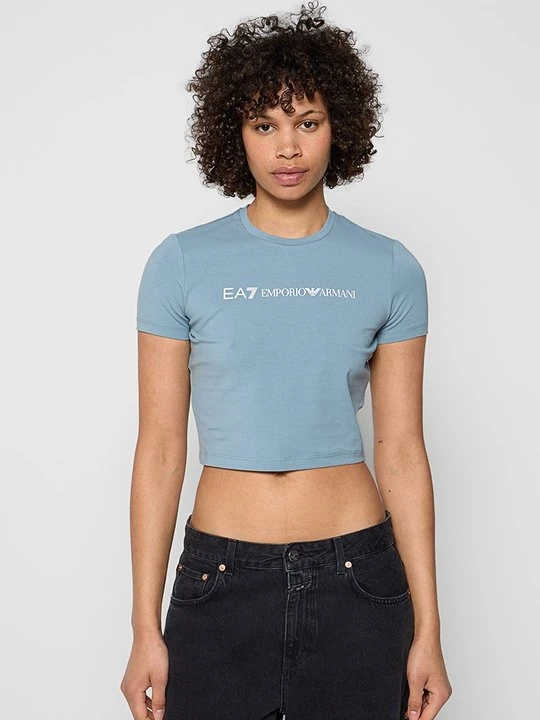 Zdjęcie produktu T-shirt z nadrukiem EA7 Emporio Armani szary
