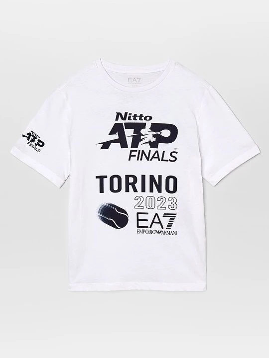 Zdjęcie produktu T-shirt z nadrukiem EA7 Emporio Armani biały