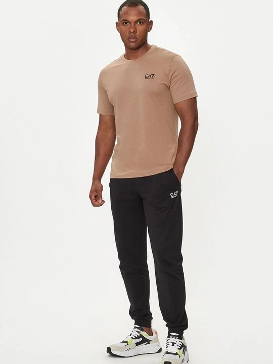 Zdjęcie produktu T-shirt z nadrukiem EA7 Emporio Armani beżowy