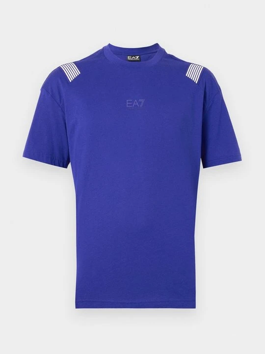 Zdjęcie produktu T-shirt z nadrukiem EA7 Emporio Armani niebieski