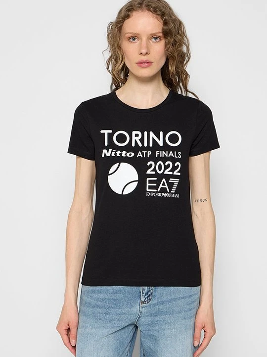 Zdjęcie produktu T-shirt z nadrukiem EA7 Emporio Armani czarny