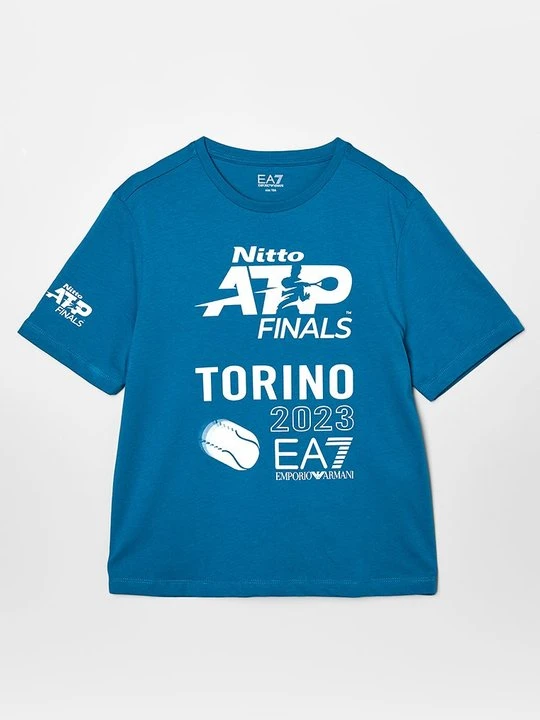Zdjęcie produktu T-shirt z nadrukiem EA7 Emporio Armani niebieski