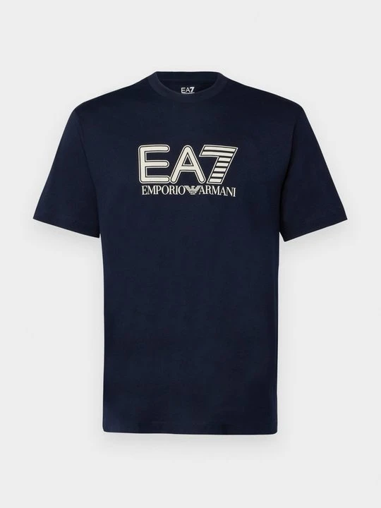 Zdjęcie produktu T-shirt z nadrukiem EA7 Emporio Armani granatowy