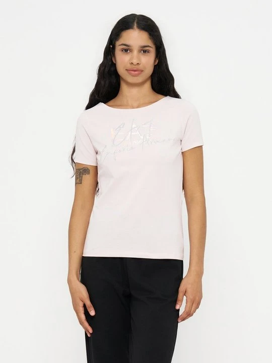 Zdjęcie produktu T-shirt z nadrukiem EA7 Emporio Armani mauve