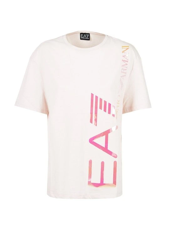 Zdjęcie produktu T-shirt z nadrukiem EA7 Emporio Armani mauve