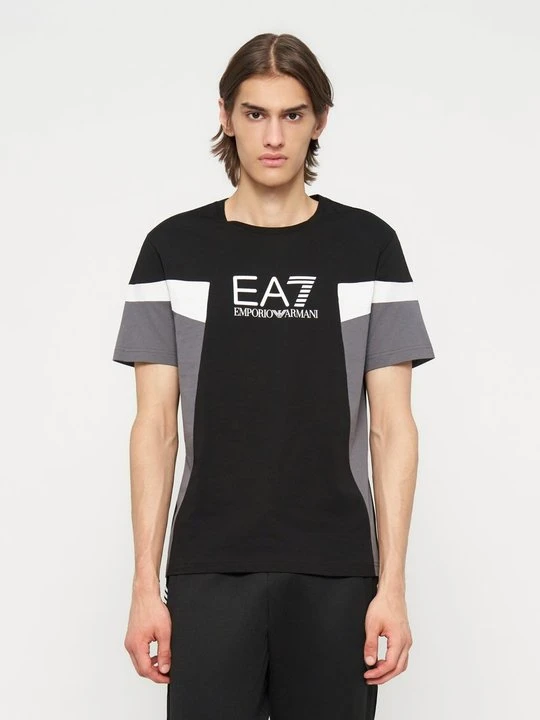 Zdjęcie produktu T-shirt z nadrukiem EA7 Emporio Armani antracytowy