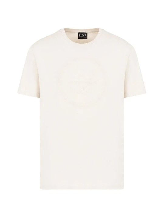 Zdjęcie produktu T-shirt z nadrukiem EA7 Emporio Armani beżowy