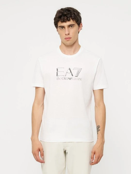 Zdjęcie produktu T-shirt z nadrukiem EA7 Emporio Armani biały
