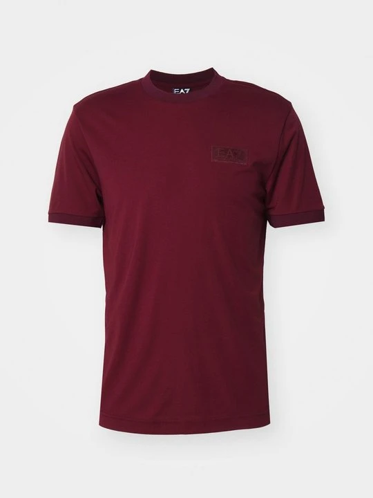 Zdjęcie produktu T-shirt z nadrukiem EA7 Emporio Armani bordowy