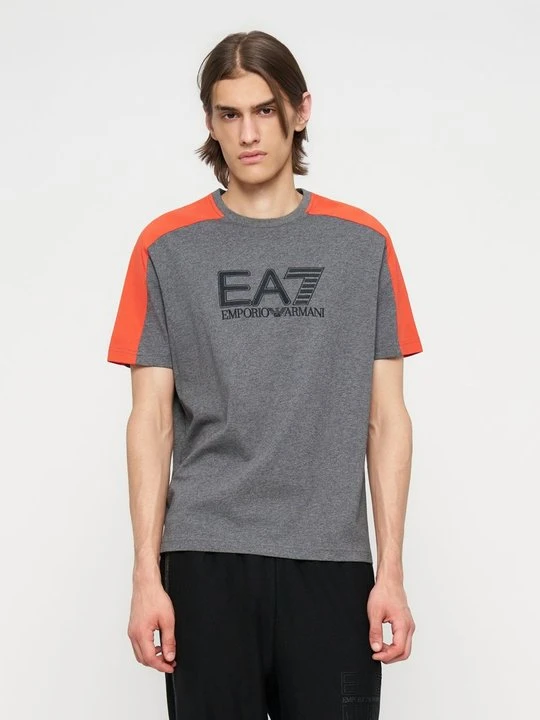 Zdjęcie produktu T-shirt z nadrukiem EA7 Emporio Armani ciemnoszary