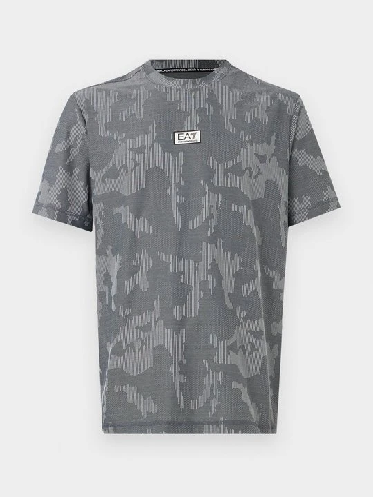 Zdjęcie produktu T-shirt z nadrukiem EA7 Emporio Armani ciemnoszary
