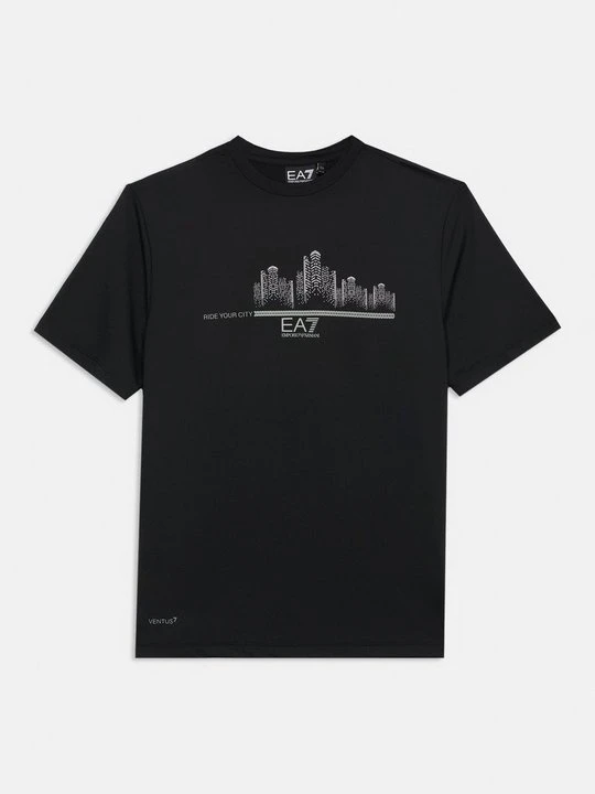 Zdjęcie produktu T-shirt z nadrukiem EA7 Emporio Armani czarny