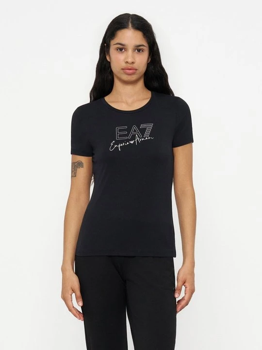 Zdjęcie produktu T-shirt z nadrukiem EA7 Emporio Armani czarny