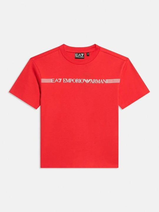 Zdjęcie produktu T-shirt z nadrukiem EA7 Emporio Armani czerwony