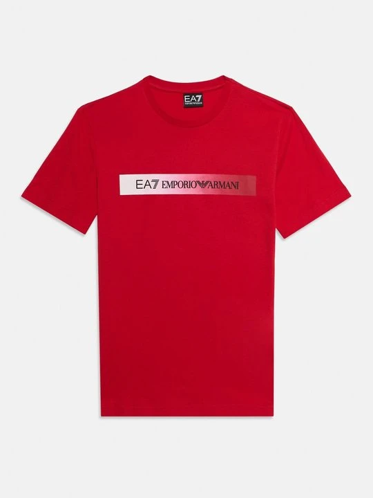Zdjęcie produktu T-shirt z nadrukiem EA7 Emporio Armani czerwony