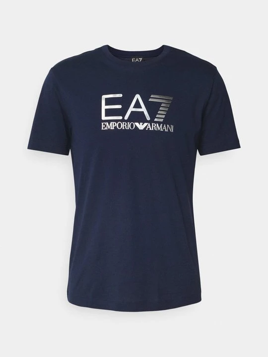 Zdjęcie produktu T-shirt z nadrukiem EA7 Emporio Armani granatowy
