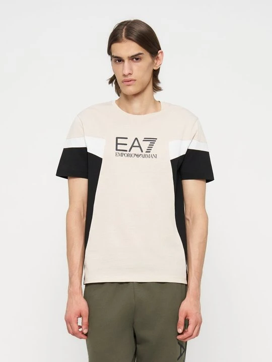Zdjęcie produktu T-shirt z nadrukiem EA7 Emporio Armani jasnoszary