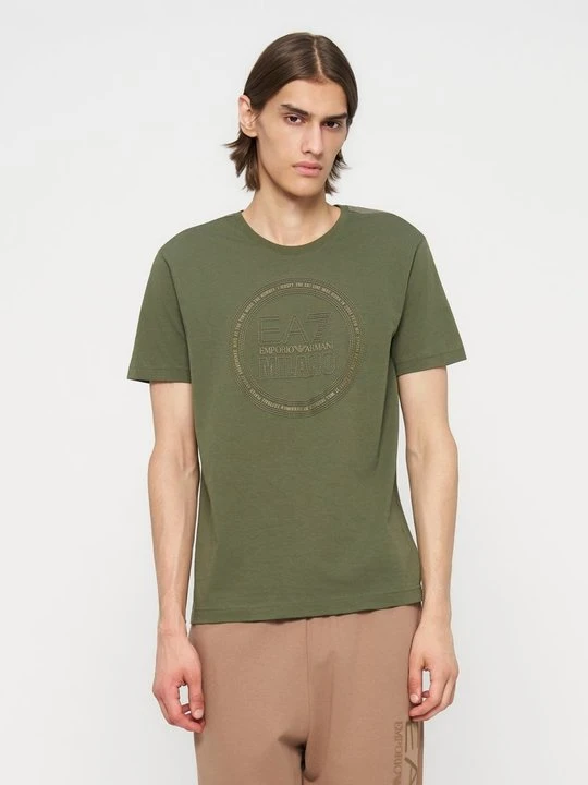 Zdjęcie produktu T-shirt z nadrukiem EA7 Emporio Armani jasnozielony