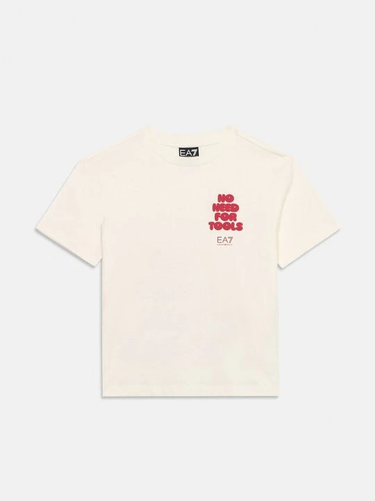 Zdjęcie produktu T-shirt z nadrukiem EA7 Emporio Armani mleczny