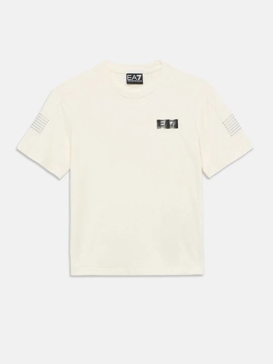 Zdjęcie produktu T-shirt z nadrukiem EA7 Emporio Armani mleczny