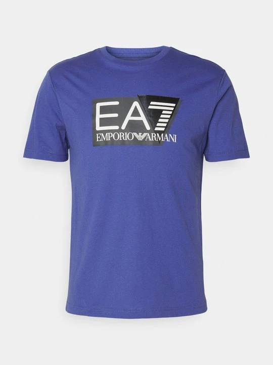 Zdjęcie produktu T-shirt z nadrukiem EA7 Emporio Armani niebieski