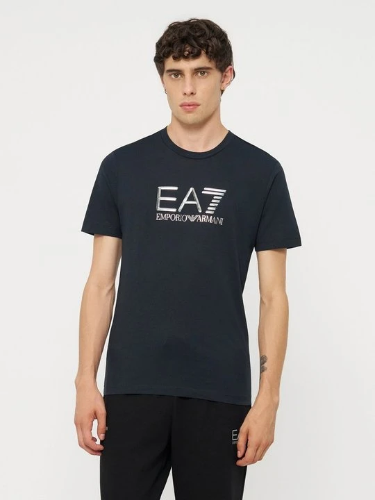 Zdjęcie produktu T-shirt z nadrukiem EA7 Emporio Armani niebieski