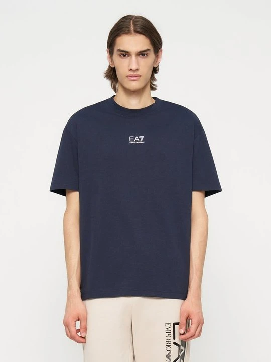 Zdjęcie produktu T-shirt z nadrukiem EA7 Emporio Armani niebieski
