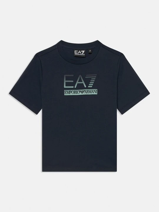 Zdjęcie produktu T-shirt z nadrukiem EA7 Emporio Armani niebieski