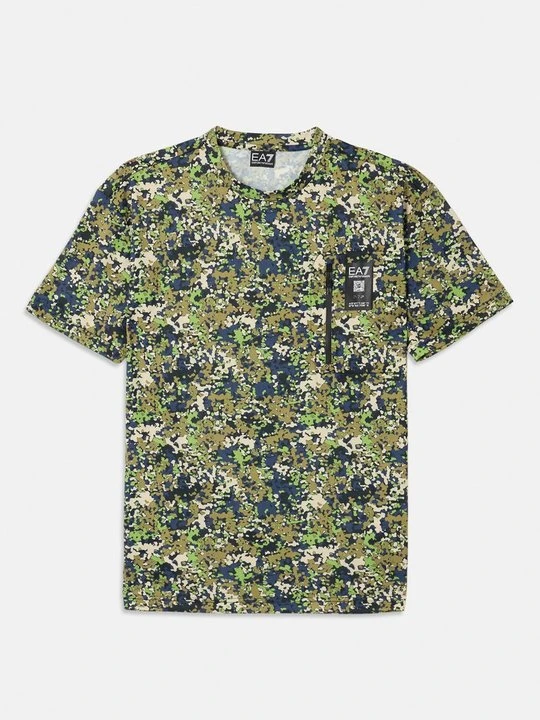 Zdjęcie produktu T-shirt z nadrukiem EA7 Emporio Armani zielony