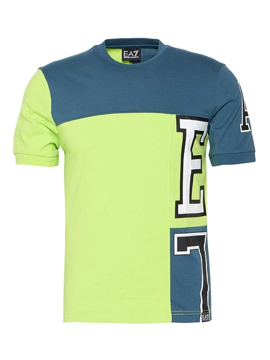 Zdjęcie produktu T-shirt z nadrukiem EA7 Emporio Armani zielony neon