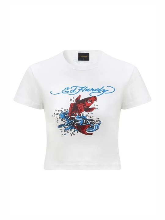 Zdjęcie produktu T-shirt z nadrukiem Ed Hardy biały