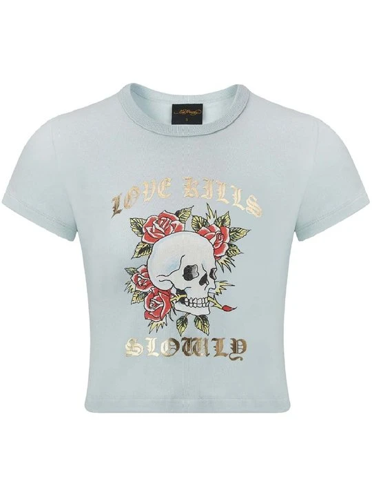 Zdjęcie produktu T-shirt z nadrukiem Ed Hardy jasnoniebieski