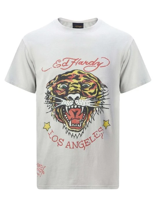 Zdjęcie produktu T-shirt z nadrukiem Ed Hardy jasnoszary