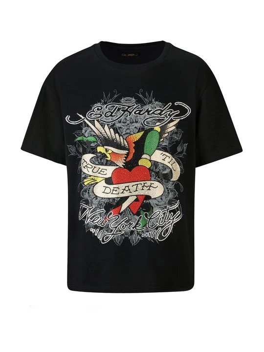 Zdjęcie produktu T-shirt z nadrukiem Ed Hardy czarny