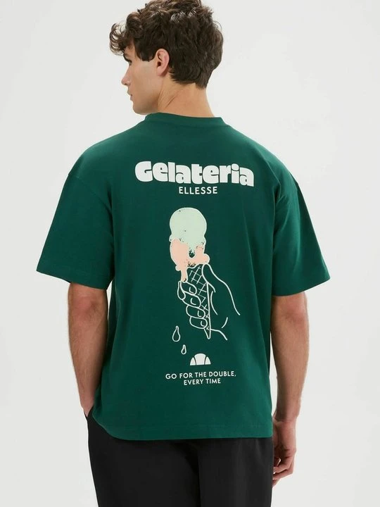 Zdjęcie produktu T-shirt z nadrukiem Ellesse ciemnozielony