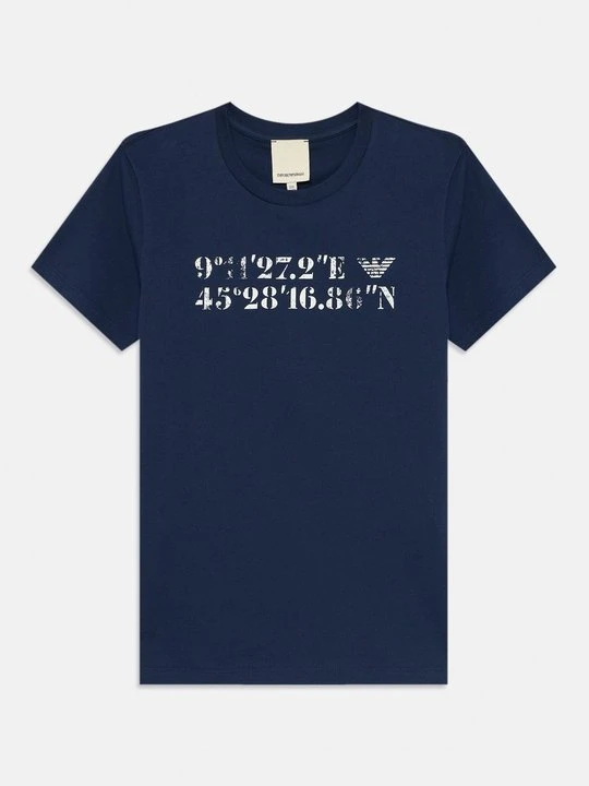 Zdjęcie produktu T-shirt z nadrukiem Emporio Armani granatowy