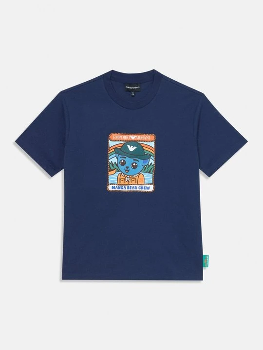 Zdjęcie produktu T-shirt z nadrukiem Emporio Armani granatowy
