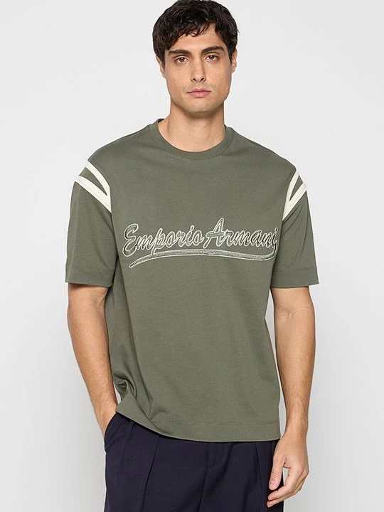 Zdjęcie produktu T-shirt z nadrukiem Emporio Armani czerwony
