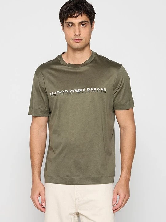 Zdjęcie produktu T-shirt z nadrukiem Emporio Armani czerwony
