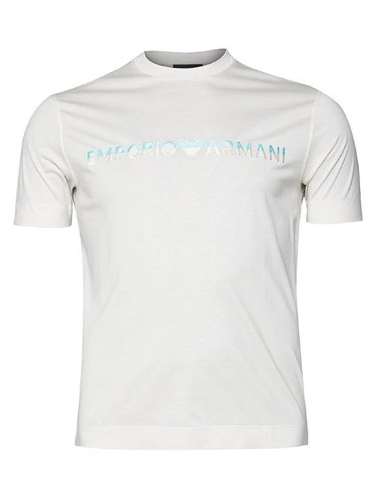 Zdjęcie produktu T-shirt z nadrukiem Emporio Armani mleczny