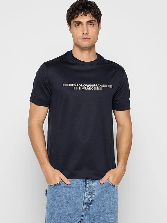 Zdjęcie produktu T-shirt z nadrukiem Emporio Armani granatowy