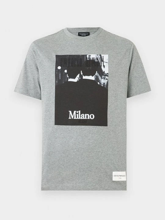 Zdjęcie produktu T-shirt z nadrukiem Emporio Armani ciemnoszary