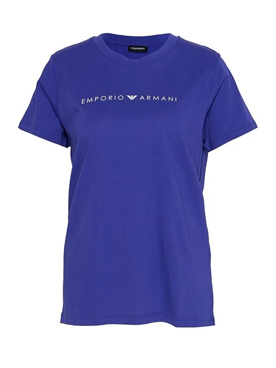 Zdjęcie produktu T-shirt z nadrukiem Emporio Armani fioletowy
