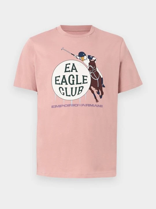 Zdjęcie produktu T-shirt z nadrukiem Emporio Armani jasnoróżowy
