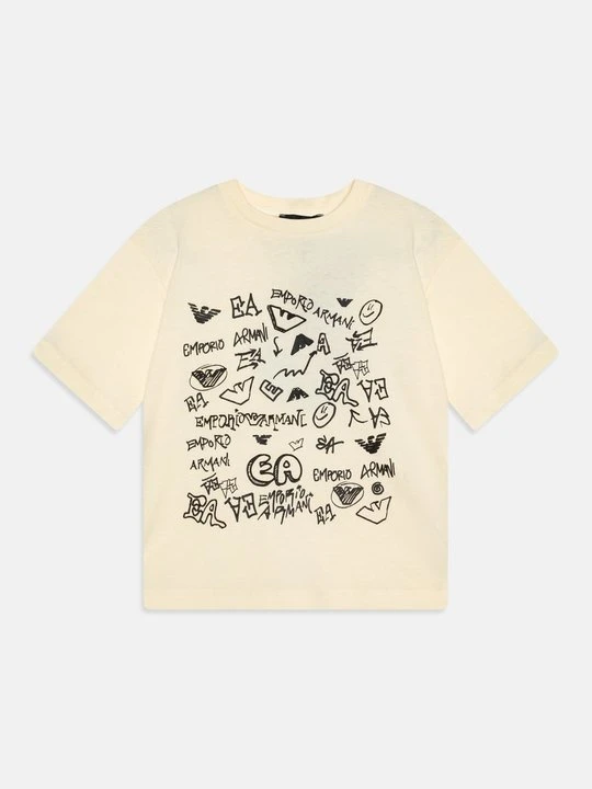 Zdjęcie produktu T-shirt z nadrukiem Emporio Armani mleczny